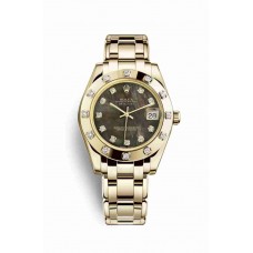 Rolex Pearlmaster 34 Black mother-of-pearl diamonds m81318-0023