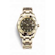Rolex Pearlmaster 34 Black mother-of-pearl diamonds m81318-0023