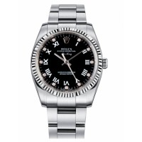 Rolex Air-King White Gold Fluted Bezel Black dial 114234 BKDRO Replica