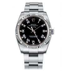 Rolex Air-King White Gold Fluted Bezel Black dial 114234 BKDRO Replica