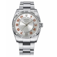 Rolex Air-King White Gold Fluted Bezel Silver concentric dial 114234 SCAO Replica