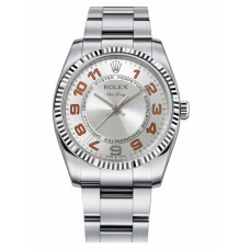 Rolex Air-King White Gold Fluted Bezel Silver concentric dial 114234 SCAO Replica