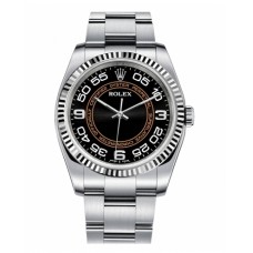 Rolex Oyster Perpetual 116034 No Date Stainless Steel Black & orange dia Replica