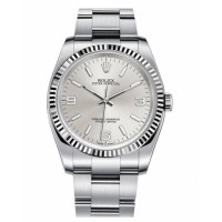 Rolex Oyster Perpetual No Date 116034 Stainless Steel Silver dial Replica