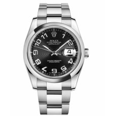 Rolex Datejust 36mm Steel Domed Bezel Black Concentric Circle Dial 116200 BKCAO replica
