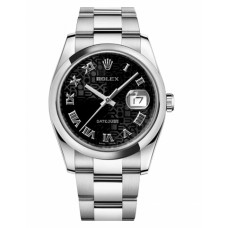 Rolex Datejust 36mm Steel Domed Bezel Black Jubilee Dial 116200 BKJRO replica