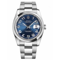Rolex Datejust 36mm Steel Domed Bezel Blue Concentric Circle Dial 116200 BLCAO replica