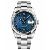 Rolex Datejust 36mm Steel Domed Bezel Blue Jubilee Dial 116200 BLJRO replica