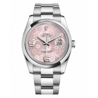 Rolex Datejust 36mm Steel Domed Bezel Pink Floral Dial 116200 PFAO replica