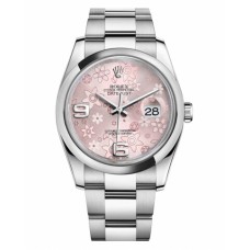 Rolex Datejust 36mm Steel Domed Bezel Pink Floral Dial 116200 PFAO replica