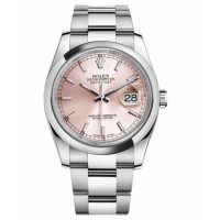 Rolex Datejust 36mm Steel Domed Bezel Pink Dial 116200 PSO replica
