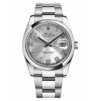 Rolex Datejust 36mm Steel Domed Bezel Silver Concentric Dial 116200 SCAO replica