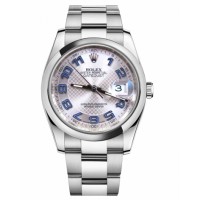 Rolex Datejust 36mm Steel Domed Bezel Silver Deco Dial 116200 SDBLAO replica