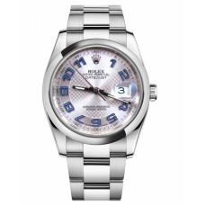 Rolex Datejust 36mm Steel Domed Bezel Silver Deco Dial 116200 SDBLAO replica