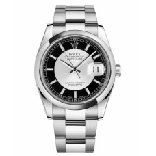 Rolex Datejust 36mm Steel Domed Bezel Silver and Black Dial 116200 SIBKSO replica