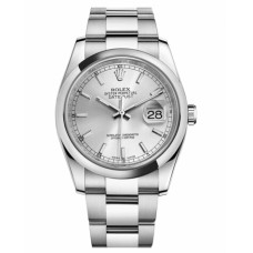 Rolex Datejust 36mm Steel Domed Bezel Silver Dial 116200 SSO replica