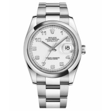 Rolex Datejust 36mm Steel Domed Bezel White Dial 116200 WAO replica