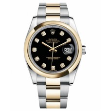 Rolex Datejust 36mm Steel 116203 stell/Yellow Gold Black Dial