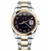 Rolex Datejust 36mm Steel 116203 stell/Yellow Gold Black Sunbeam Dial