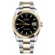 Rolex Datejust 36mm Steel 116203 stell/Yellow Gold Black Dial