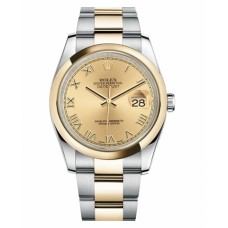 Rolex Datejust 36mm Steel 116203 stell/Yellow Gold Champagne Dial