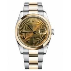 Rolex Datejust 36mm Steel 116203 stell/Yellow Gold Champagne Sunbeam Dial