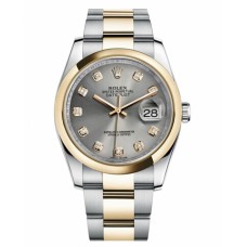 Rolex Datejust 36mm Steel 116203 stell/Yellow Gold Grey Dial