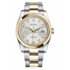 Rolex Datejust 36mm Steel 116203 stell/Yellow Gold Silver Jubilee Dial