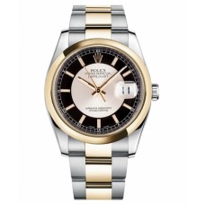 Rolex Datejust 36mm Steel 116203 stell/Yellow Gold Steel & Black dial
