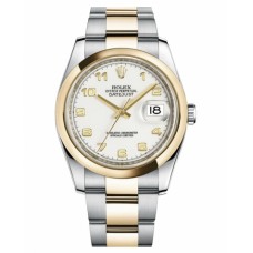 Rolex Datejust 36mm Steel 116203 stell/Yellow Gold White dial