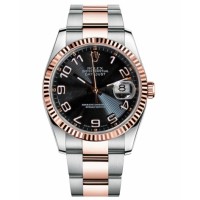 Rolex Datejust 36mm Steel and Pink Gold 116231 Black concentric dial Replica