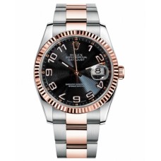 Rolex Datejust 36mm Steel and Pink Gold 116231 Black concentric dial Replica