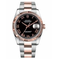 Rolex Datejust 36mm Steel and Pink Gold 116231 Black dial Replica