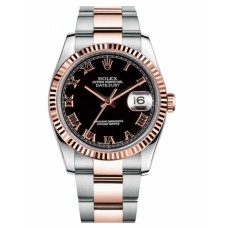 Rolex Datejust 36mm Steel and Pink Gold 116231 Black dial Replica