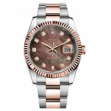 Rolex Datejust 36mm Steel and Pink Gold 116231 Dark MOP dial Replica