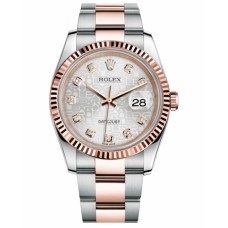 Rolex Datejust 36mm Steel and Pink Gold 116231 Silver jubilee dial Replica