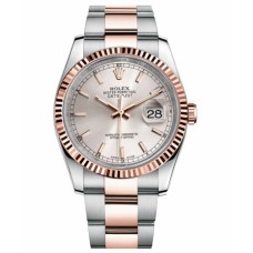Rolex Datejust 36mm Steel and Pink Gold 116231 Silver dial Replica