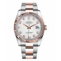 Rolex Datejust 36mm Steel and Pink Gold 116231 White dial Replica