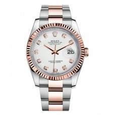 Rolex Datejust 36mm Steel and Pink Gold 116231 White dial Replica