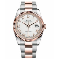 Rolex Datejust 36mm Steel and Pink Gold 116231 White dial Replica