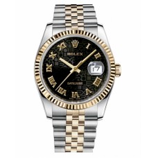 Rolex Datejust 36mm Steel and Yellow Gold Black Jubilee Dial 116233 BKJRJ Replica