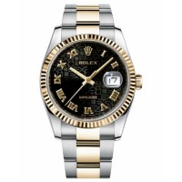 Rolex Datejust 36mm Steel and Gold Black Jubilee Dial 116233 BKJRO Replica