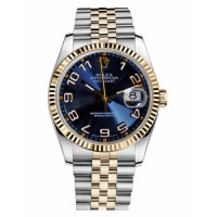 Rolex Datejust 36mm Steel and Yellow Gold Blue Concentric Circle Dial 116233 BLCAJ Replica