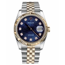 Rolex Datejust 36mm Steel and Yellow Gold Blue Jubilee Dial 116233 BLJDJ Replica