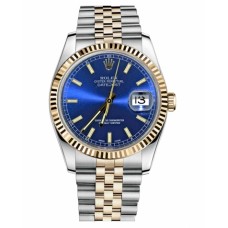 Rolex Datejust 36mm Steel and Yellow Gold Blue Dial 116233 BLSJ Replica