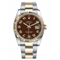 Rolex Datejust 36mm Steel and Gold Brown Dial 116233 BRAO Replica