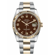 Rolex Datejust 36mm Steel and Gold Brown Dial 116233 BRAO Replica
