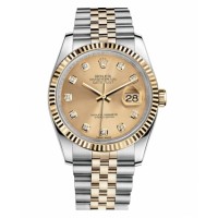 Rolex Datejust 36mm Steel and Yellow Gold Champagne Dial 116233 CHDJ Replica