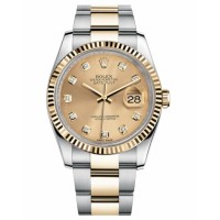 Rolex Datejust 36mm Steel and Gold Champagne Dial 116233 CHDO Replica
