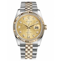 Rolex Datejust 36mm Steel and Yellow Gold Champagne Jubilee Dial 116233 CHJDJ Replica